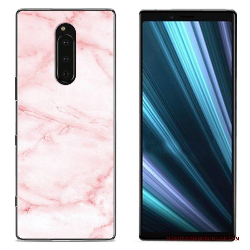 Hülle Sony Xperia 1 Gemalt Handyhüllen Stoff, Case Sony Xperia 1 Schutz Rosa