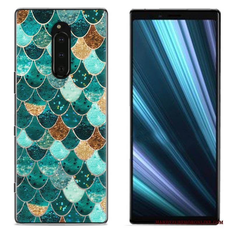 Hülle Sony Xperia 1 Gemalt Handyhüllen Stoff, Case Sony Xperia 1 Schutz Rosa