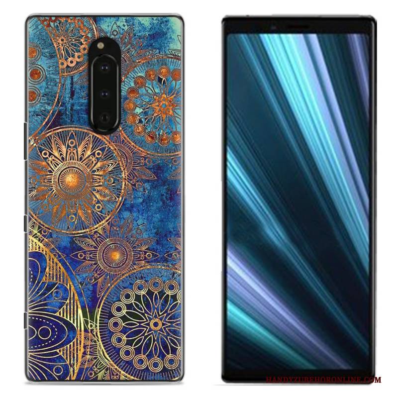 Hülle Sony Xperia 1 Gemalt Handyhüllen Stoff, Case Sony Xperia 1 Schutz Rosa