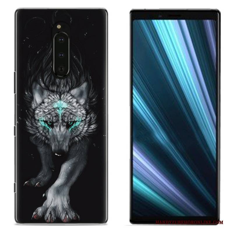 Hülle Sony Xperia 1 Gemalt Handyhüllen Stoff, Case Sony Xperia 1 Schutz Rosa