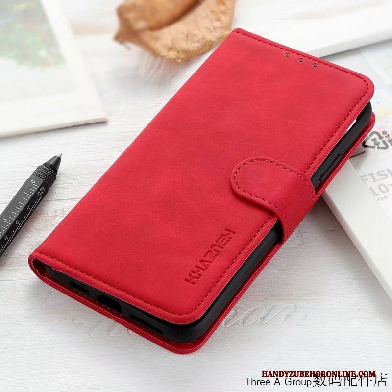 Hülle Sony Xperia 1 Ii Retro Rot Nubuck, Case Sony Xperia 1 Ii Folio Anti-sturz Handyhüllen