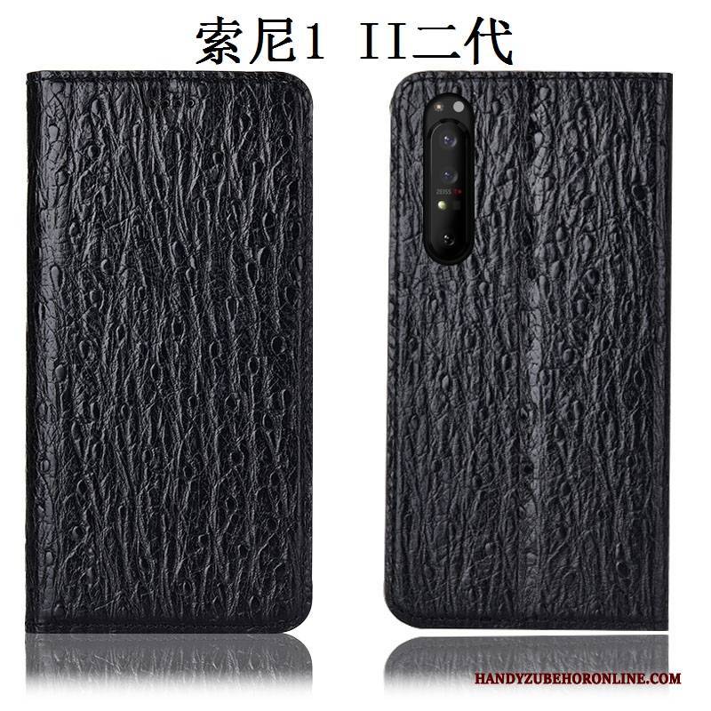 Hülle Sony Xperia 1 Ii Schutz Vogel Handyhüllen, Case Sony Xperia 1 Ii Leder Schwarz Anti-sturz