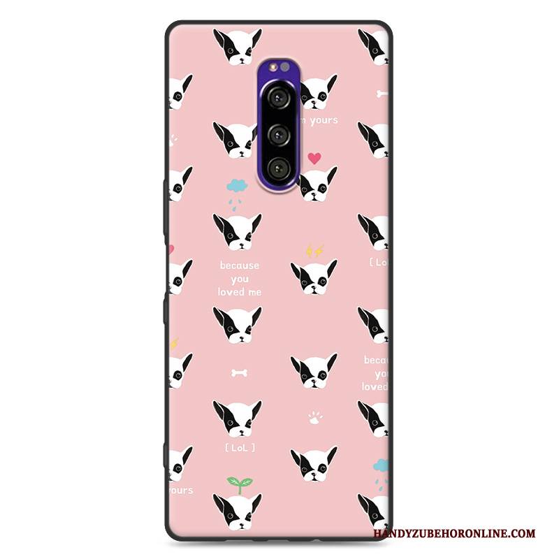 Hülle Sony Xperia 1 Schutz Nette Handyhüllen, Case Sony Xperia 1 Karikatur Anti-sturz Nubuck