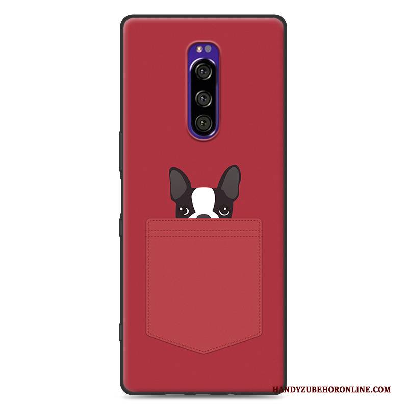 Hülle Sony Xperia 1 Schutz Nette Handyhüllen, Case Sony Xperia 1 Karikatur Anti-sturz Nubuck