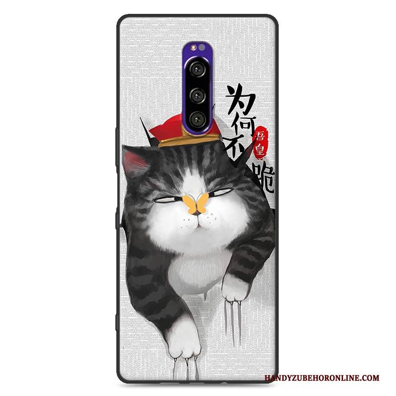 Hülle Sony Xperia 1 Schutz Nette Handyhüllen, Case Sony Xperia 1 Karikatur Anti-sturz Nubuck