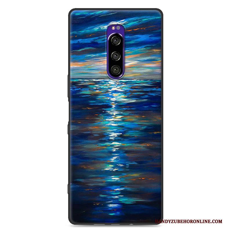 Hülle Sony Xperia 1 Schutz Nette Handyhüllen, Case Sony Xperia 1 Karikatur Anti-sturz Nubuck