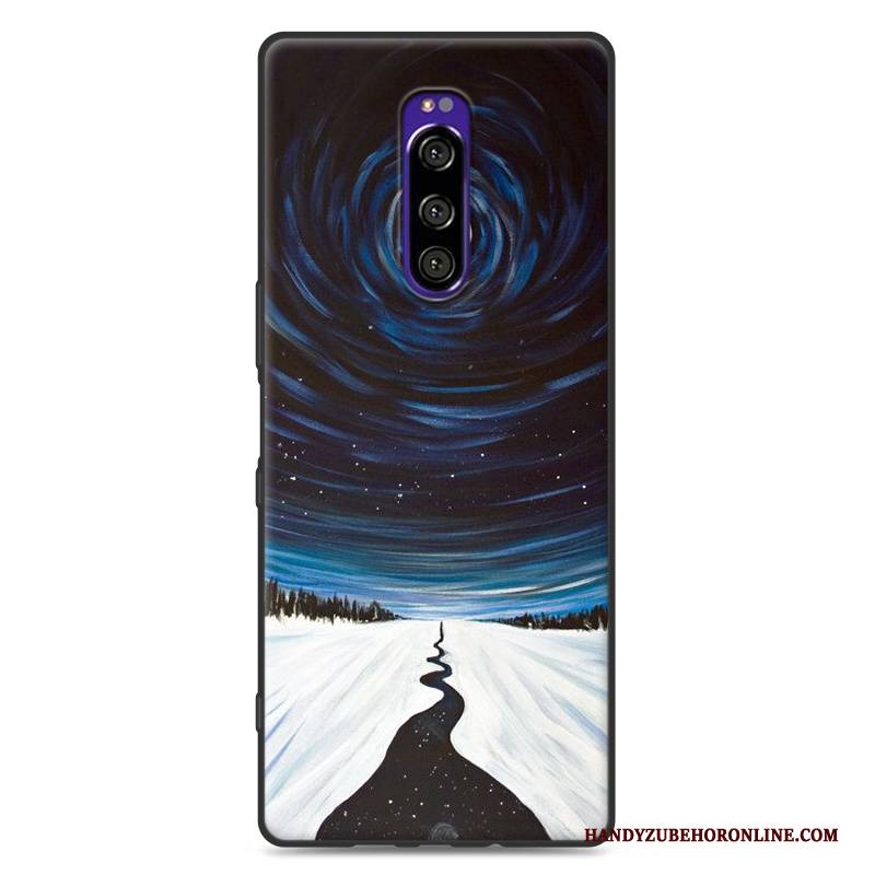 Hülle Sony Xperia 1 Schutz Nette Handyhüllen, Case Sony Xperia 1 Karikatur Anti-sturz Nubuck