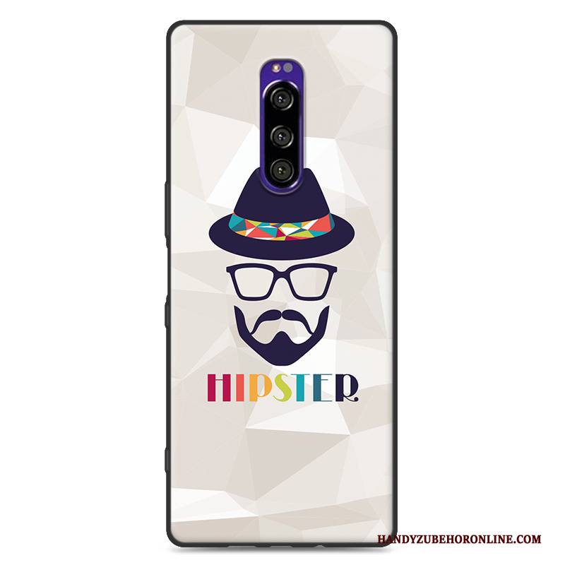 Hülle Sony Xperia 1 Schutz Nette Handyhüllen, Case Sony Xperia 1 Karikatur Anti-sturz Nubuck