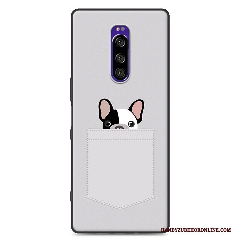 Hülle Sony Xperia 1 Schutz Nette Handyhüllen, Case Sony Xperia 1 Karikatur Anti-sturz Nubuck