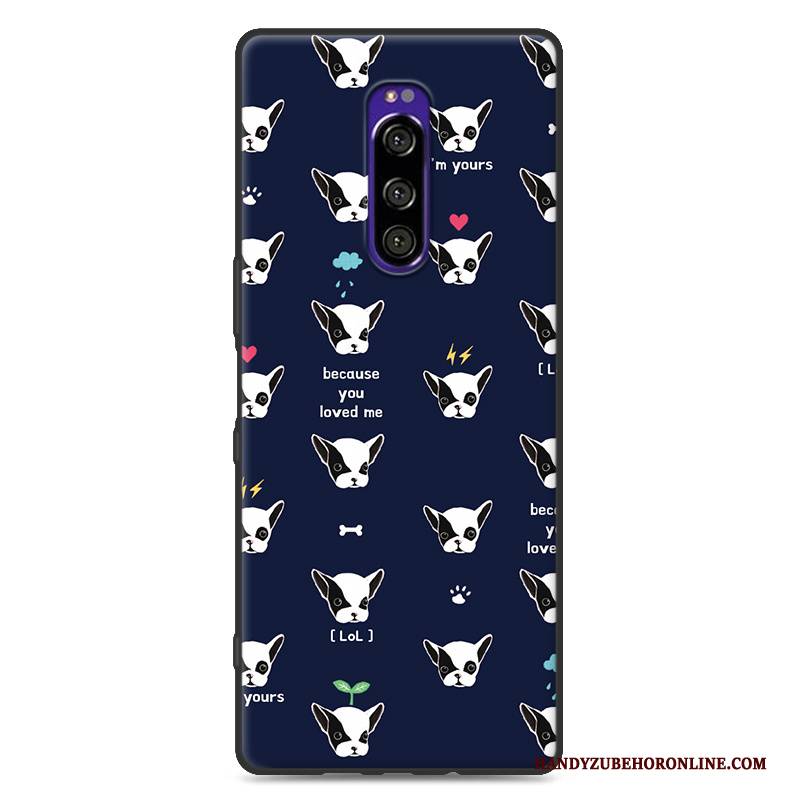 Hülle Sony Xperia 1 Schutz Nette Handyhüllen, Case Sony Xperia 1 Karikatur Anti-sturz Nubuck