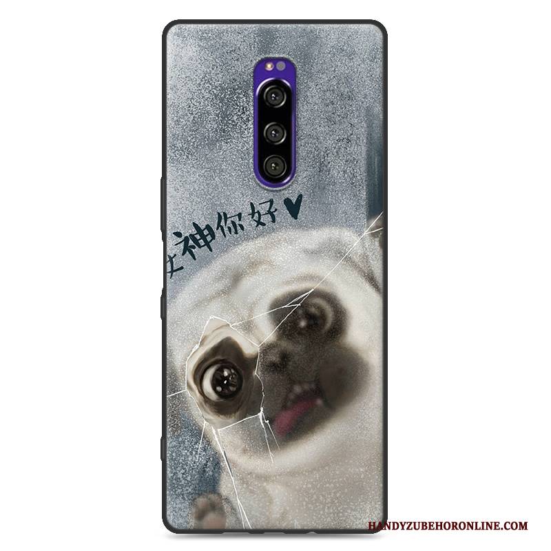 Hülle Sony Xperia 1 Schutz Nette Handyhüllen, Case Sony Xperia 1 Karikatur Anti-sturz Nubuck