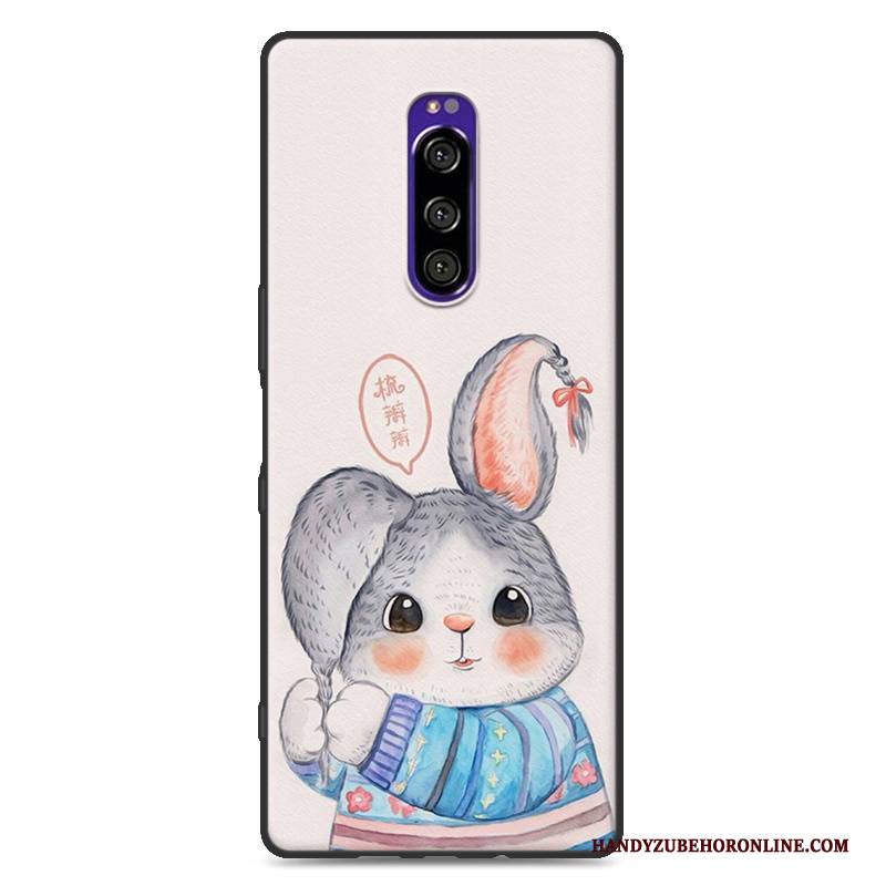 Hülle Sony Xperia 1 Schutz Nette Handyhüllen, Case Sony Xperia 1 Karikatur Anti-sturz Nubuck