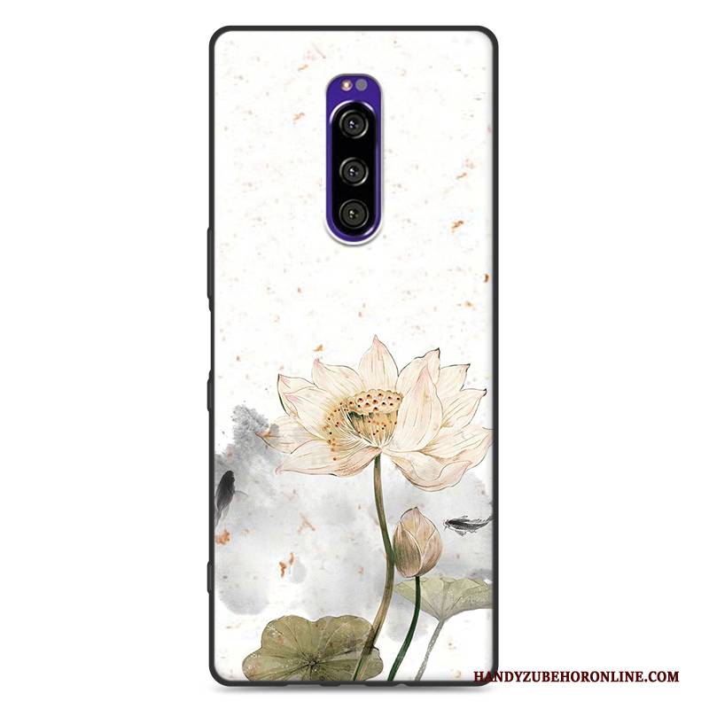 Hülle Sony Xperia 1 Silikon Nubuck Wind, Case Sony Xperia 1 Weiche Chinesische Art Handyhüllen