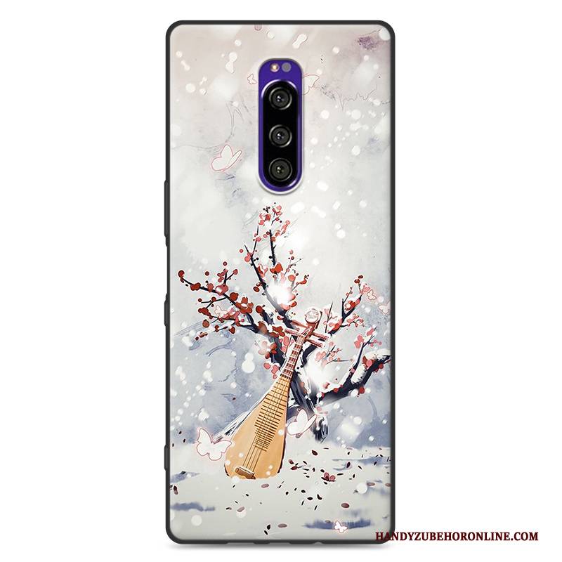 Hülle Sony Xperia 1 Silikon Nubuck Wind, Case Sony Xperia 1 Weiche Chinesische Art Handyhüllen