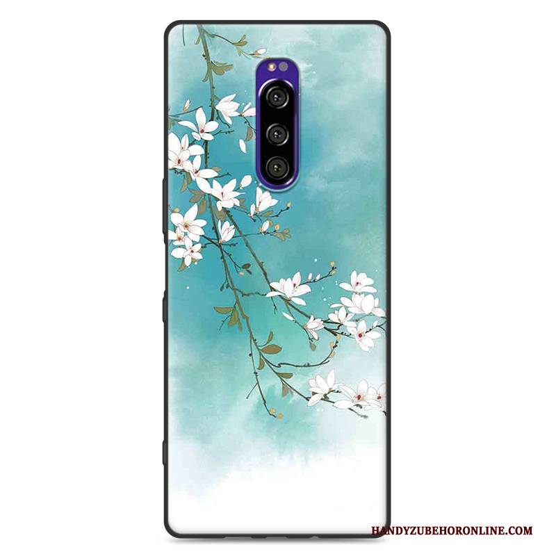 Hülle Sony Xperia 1 Silikon Wind Hängende Verzierungen, Case Sony Xperia 1 Weiche Neu Grün