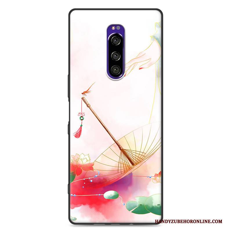 Hülle Sony Xperia 1 Silikon Wind Hängende Verzierungen, Case Sony Xperia 1 Weiche Neu Grün