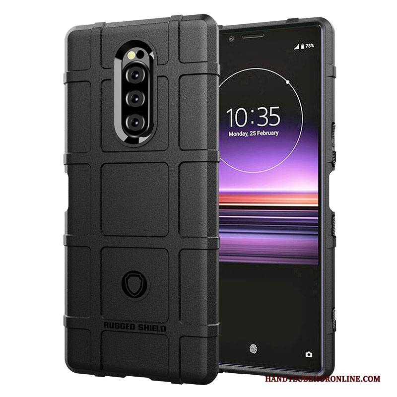 Hülle Sony Xperia 1 Taschen Nubuck Handyhüllen, Case Sony Xperia 1 Weiche Dicke Grau