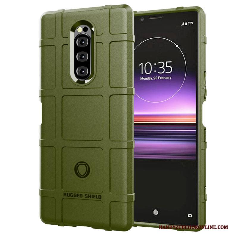 Hülle Sony Xperia 1 Taschen Nubuck Handyhüllen, Case Sony Xperia 1 Weiche Dicke Grau