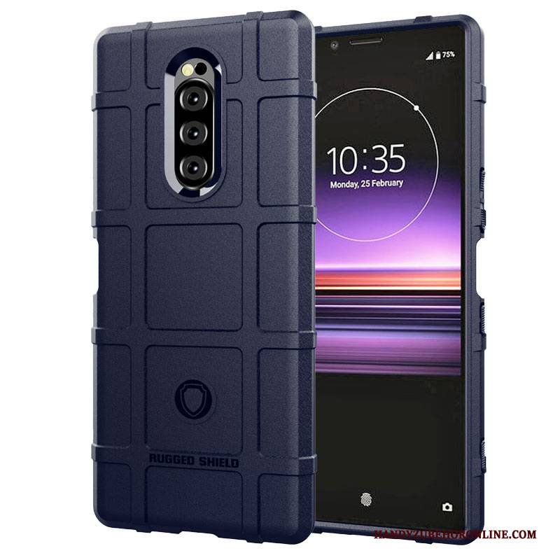 Hülle Sony Xperia 1 Taschen Nubuck Handyhüllen, Case Sony Xperia 1 Weiche Dicke Grau