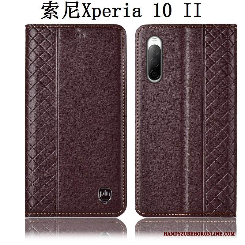 Hülle Sony Xperia 10 Ii Lederhülle Anti-sturz Handyhüllen, Case Sony Xperia 10 Ii Folio Rot