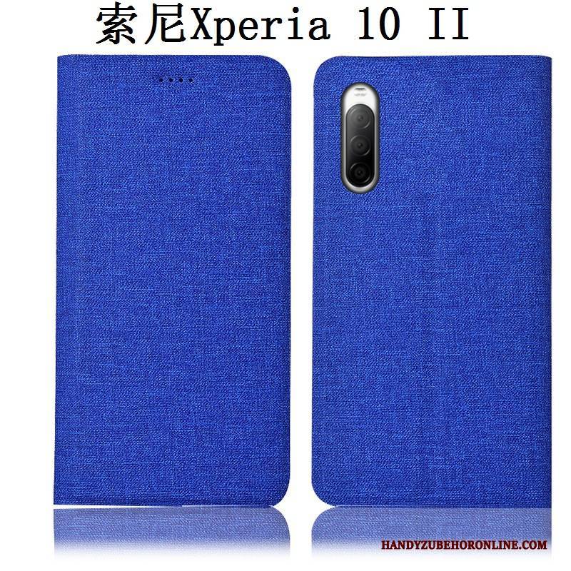 Hülle Sony Xperia 10 Ii Schutz Handyhüllen Rosa, Case Sony Xperia 10 Ii Folio Baumwolle Und Leinen Anti-sturz