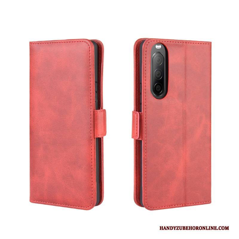 Hülle Sony Xperia 10 Ii Schutz Schnalle Handyhüllen, Case Sony Xperia 10 Ii Folio Anti-sturz Karte