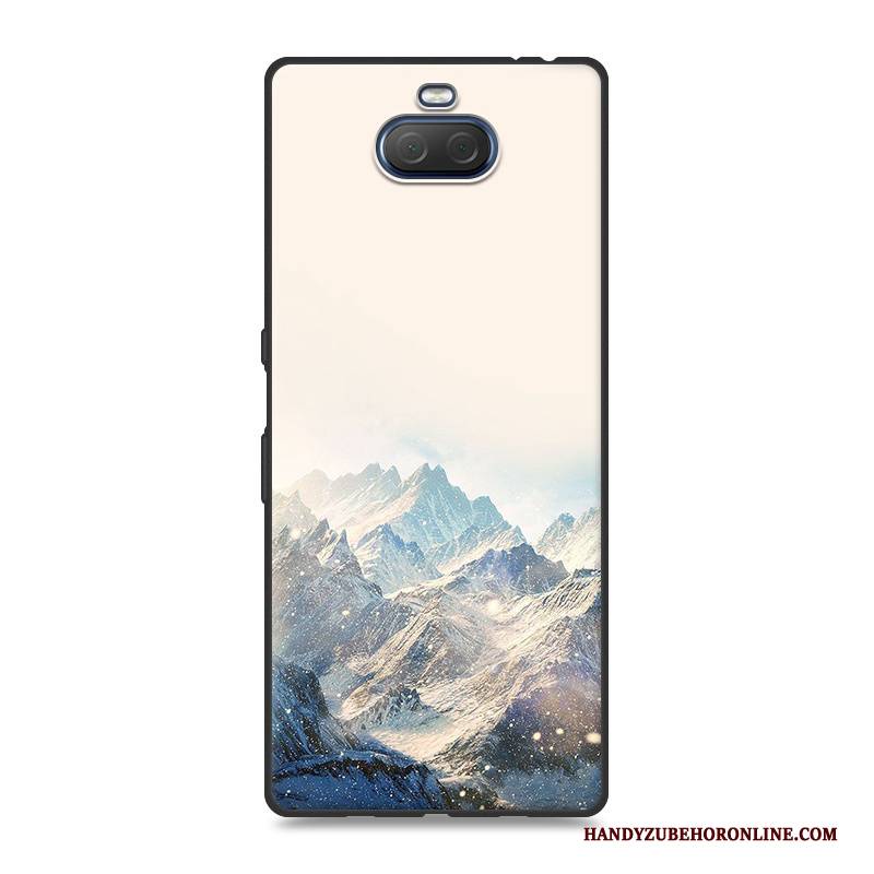 Hülle Sony Xperia 10 Schutz Handyhüllen Blau, Case Sony Xperia 10 Taschen Landschaft