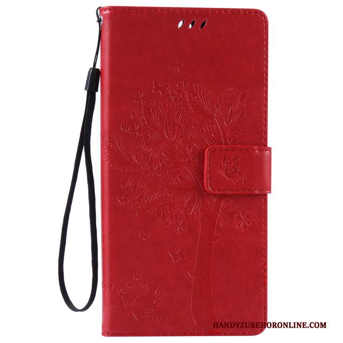 Hülle Sony Xperia 5 Folio Handyhüllen Rot, Case Sony Xperia 5 Silikon Anti-sturz