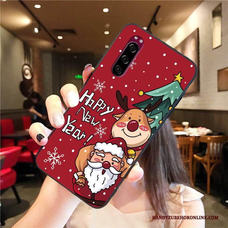 Hülle Sony Xperia 5 Karikatur Trendmarke Handyhüllen, Case Sony Xperia 5 Schutz Rot Nubuck