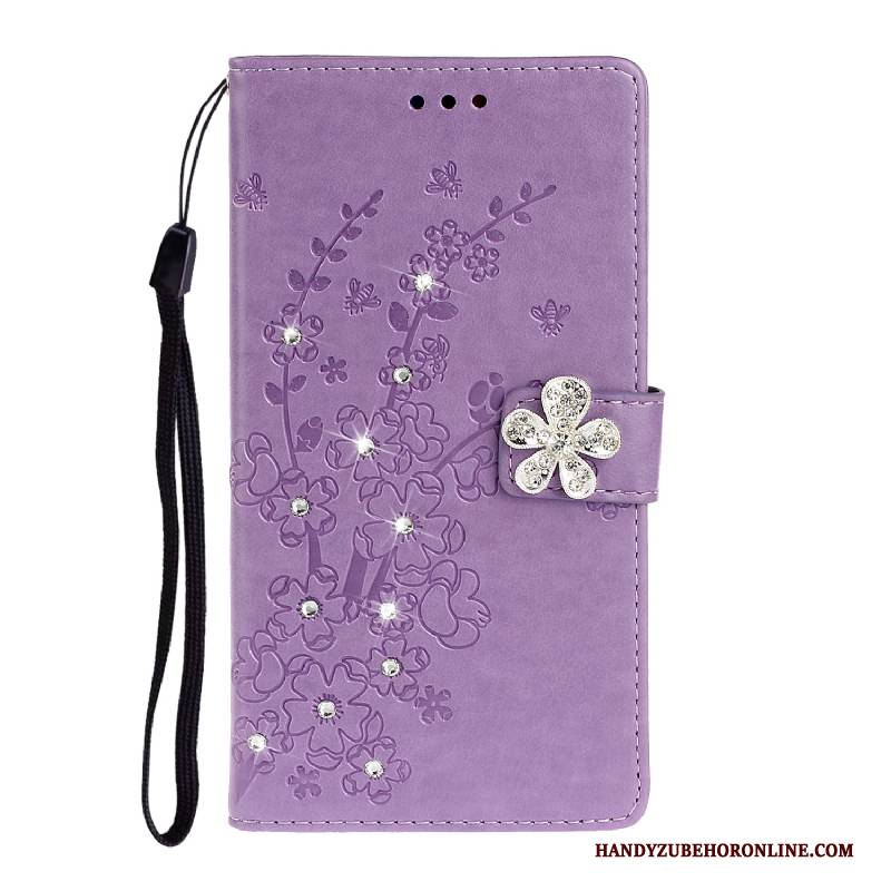 Hülle Sony Xperia 5 Lederhülle Handyhüllen Rosa, Case Sony Xperia 5 Silikon Pflaumenblüte