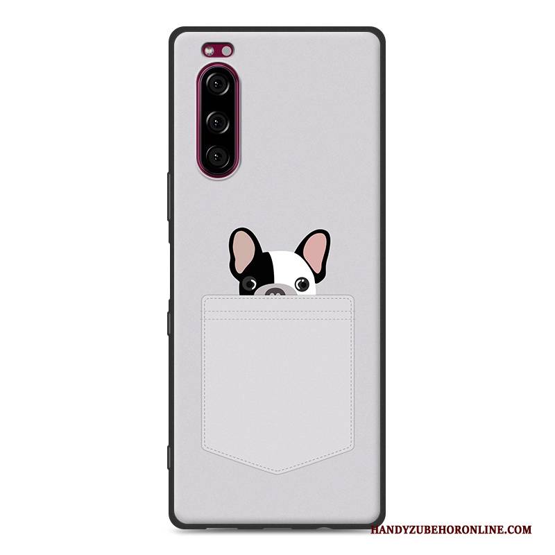 Hülle Sony Xperia 5 Silikon Grün Persönlichkeit, Case Sony Xperia 5 Karikatur Anti-sturz Nette