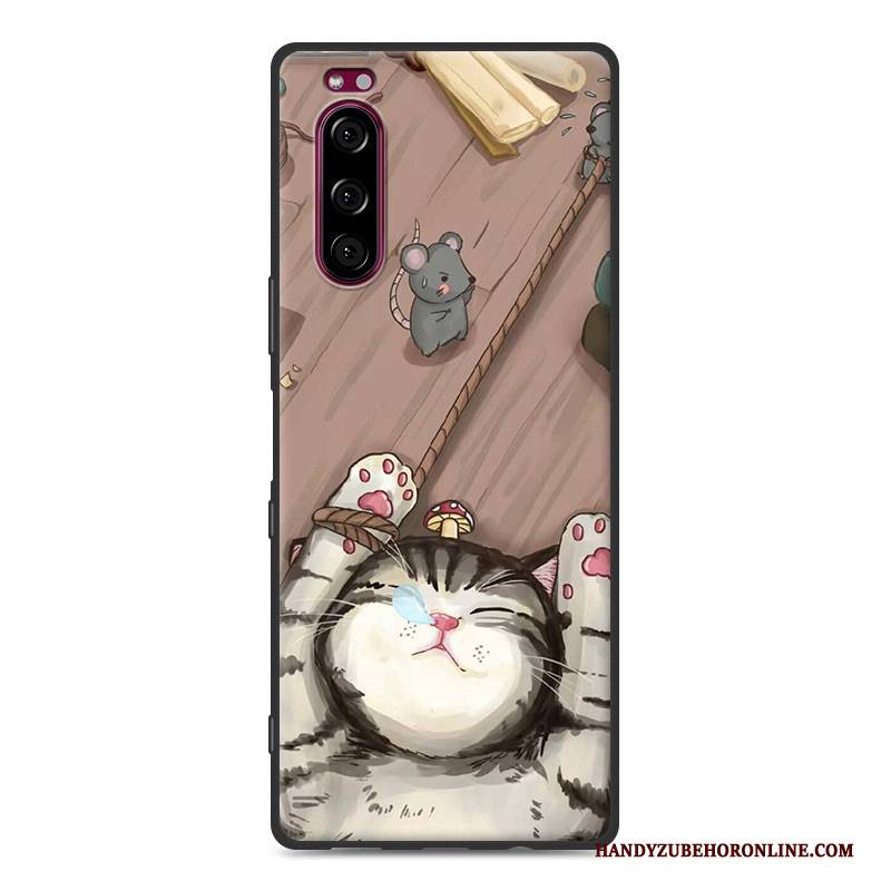 Hülle Sony Xperia 5 Silikon Grün Persönlichkeit, Case Sony Xperia 5 Karikatur Anti-sturz Nette