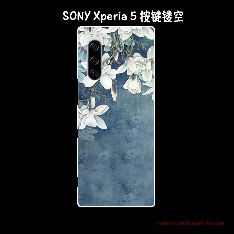 Hülle Sony Xperia 5 Silikon Kunst Handyhüllen, Case Sony Xperia 5 Retro Grün Anti-sturz