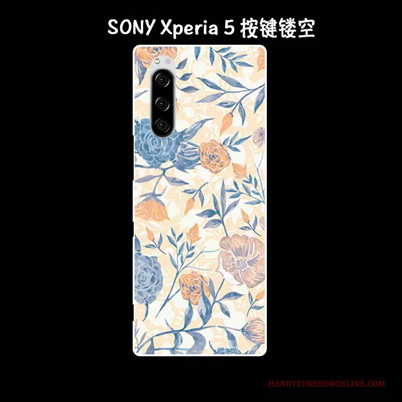 Hülle Sony Xperia 5 Silikon Kunst Handyhüllen, Case Sony Xperia 5 Retro Grün Anti-sturz