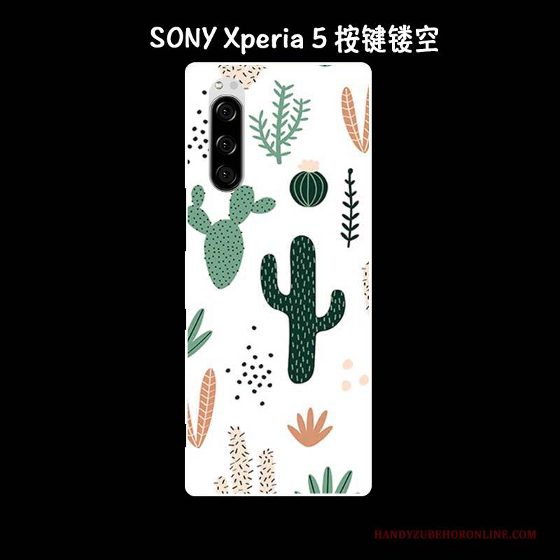 Hülle Sony Xperia 5 Silikon Kunst Handyhüllen, Case Sony Xperia 5 Retro Grün Anti-sturz