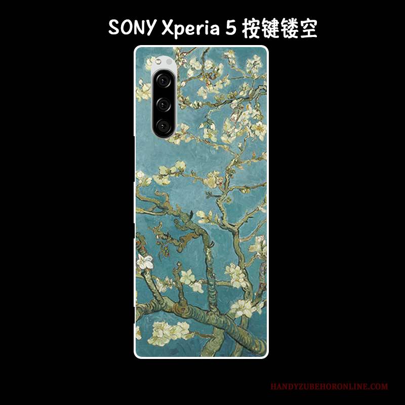 Hülle Sony Xperia 5 Silikon Kunst Handyhüllen, Case Sony Xperia 5 Retro Grün Anti-sturz