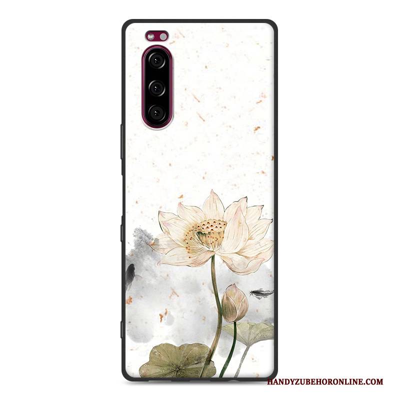 Hülle Sony Xperia 5 Silikon Trend Handyhüllen, Case Sony Xperia 5 Taschen Chinesische Art Rosa