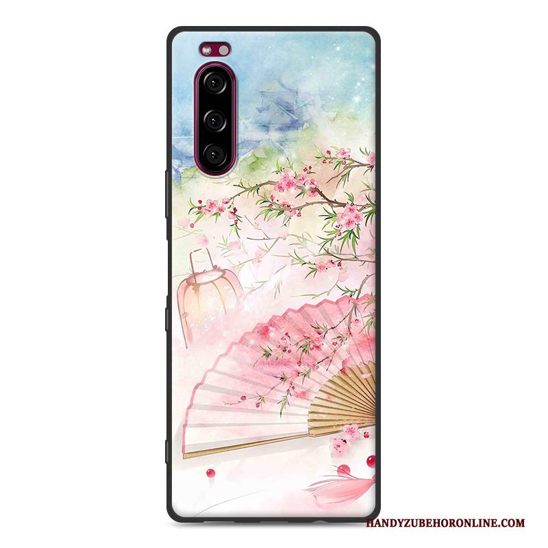 Hülle Sony Xperia 5 Silikon Trend Handyhüllen, Case Sony Xperia 5 Taschen Chinesische Art Rosa