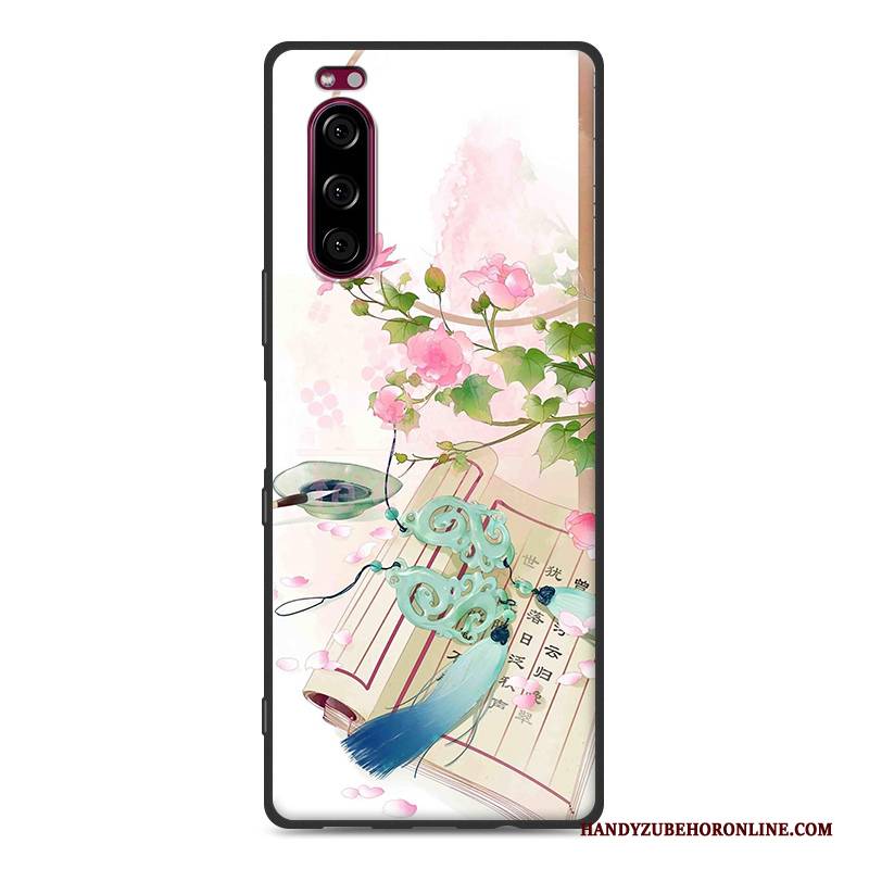 Hülle Sony Xperia 5 Silikon Trend Handyhüllen, Case Sony Xperia 5 Taschen Chinesische Art Rosa