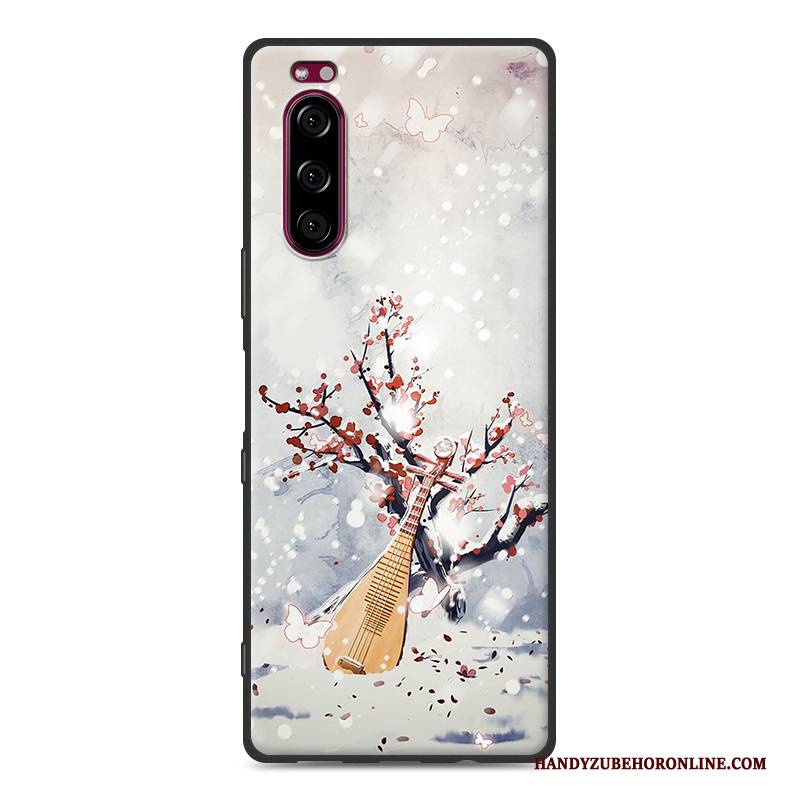 Hülle Sony Xperia 5 Silikon Trend Handyhüllen, Case Sony Xperia 5 Taschen Chinesische Art Rosa