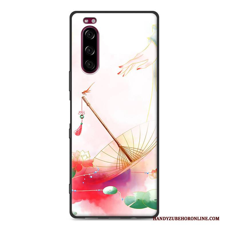 Hülle Sony Xperia 5 Silikon Trend Handyhüllen, Case Sony Xperia 5 Taschen Chinesische Art Rosa