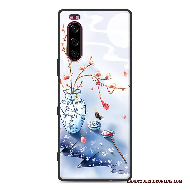 Hülle Sony Xperia 5 Silikon Trend Handyhüllen, Case Sony Xperia 5 Taschen Chinesische Art Rosa