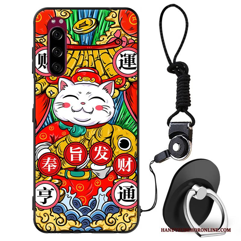 Hülle Sony Xperia 5 Taschen Chinesische Art Anti-sturz, Case Sony Xperia 5 Weiche Gelb Trend