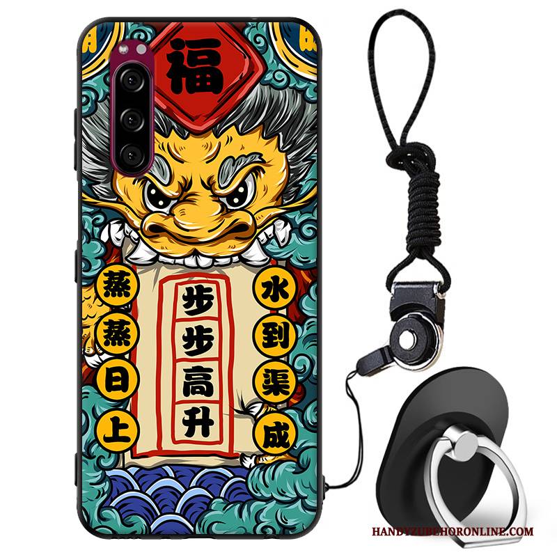 Hülle Sony Xperia 5 Taschen Chinesische Art Anti-sturz, Case Sony Xperia 5 Weiche Gelb Trend