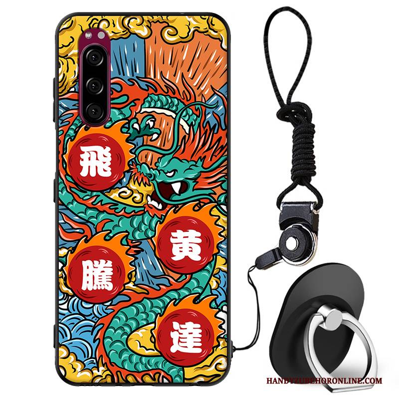 Hülle Sony Xperia 5 Taschen Chinesische Art Anti-sturz, Case Sony Xperia 5 Weiche Gelb Trend