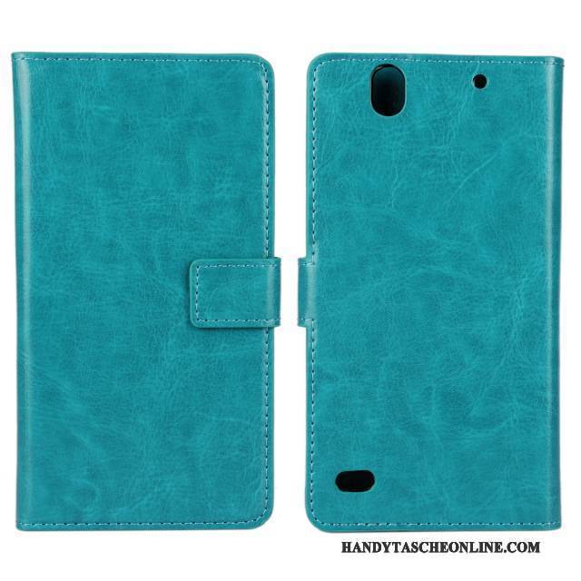 Hülle Sony Xperia C4 Lederhülle Schwarz Handyhüllen, Case Sony Xperia C4 Schutz Blau