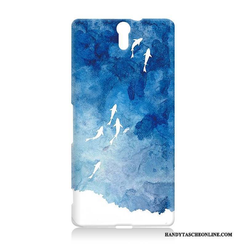 Hülle Sony Xperia C5 Ultra Dual Karikatur Schwer Handyhüllen, Case Sony Xperia C5 Ultra Dual Prägung Anti-sturz Blau