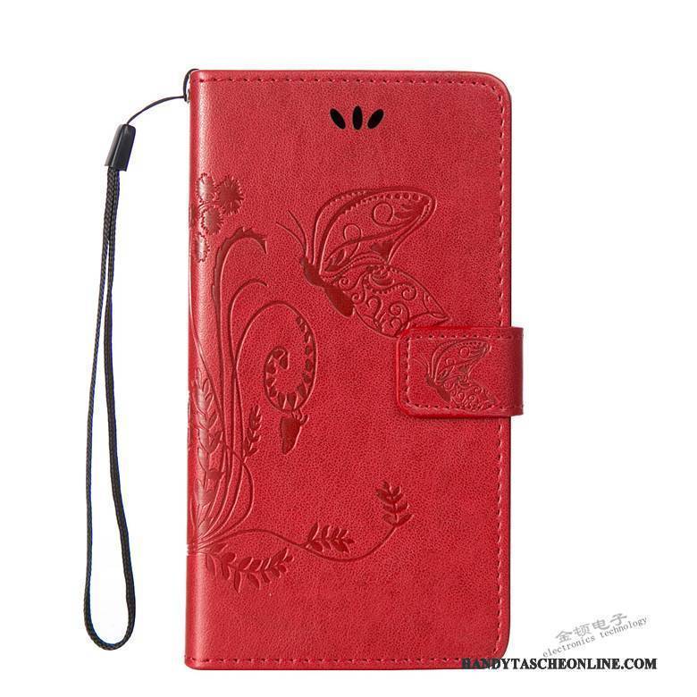 Hülle Sony Xperia C5 Ultra Dual Lederhülle Rot Handyhüllen, Case Sony Xperia C5 Ultra Dual Schutz