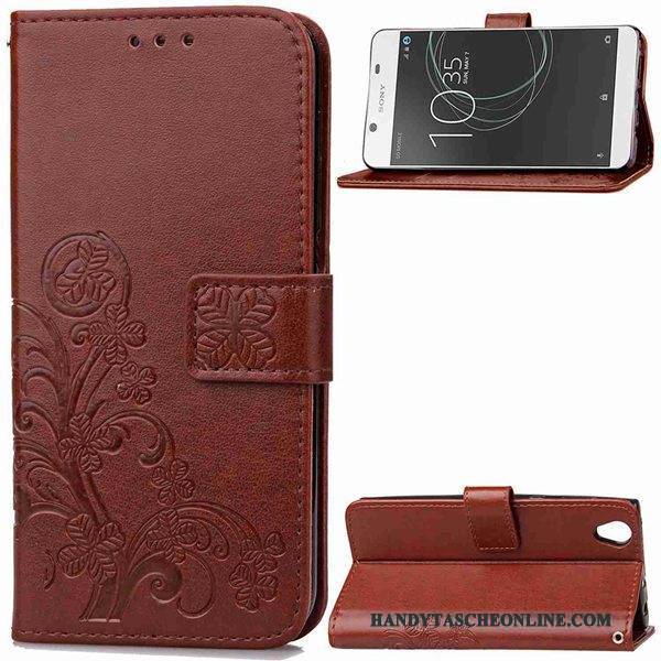 Hülle Sony Xperia L1 Folio Anti-sturz Rot, Case Sony Xperia L1 Lederhülle Hängende Verzierungen