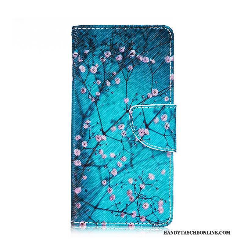 Hülle Sony Xperia L1 Gemalt Handyhüllen Blau, Case Sony Xperia L1 Karikatur